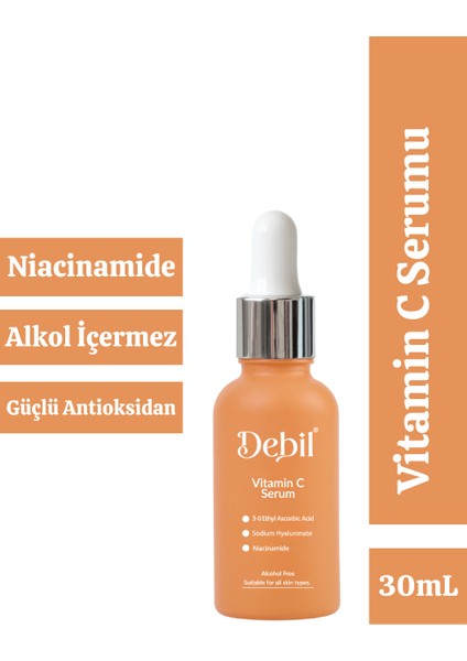C Vitamini Serum | Aydınlatıcı Cilt Tonu Eşitleyici | Niacinamide | Tüm Cilt Tipleri