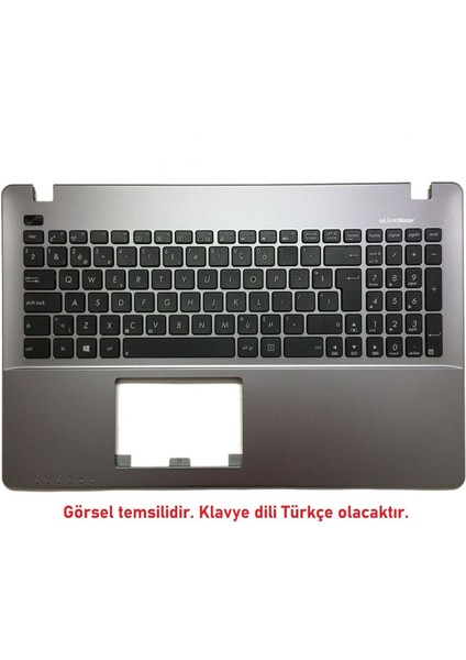 Asus X550J Notebook Klavye - Tuş Takımı / Siyah - Tr - Silver Üst Kasa