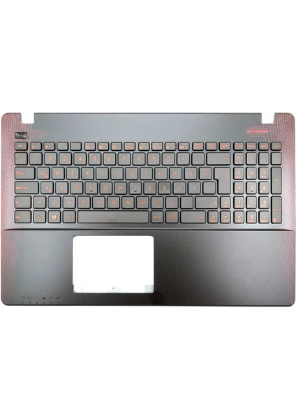 Asus X550J Notebook Klavye - Tuş Takımı / Siyah - Tr - Siyah Üst Kasa - Kırmızı Harfli