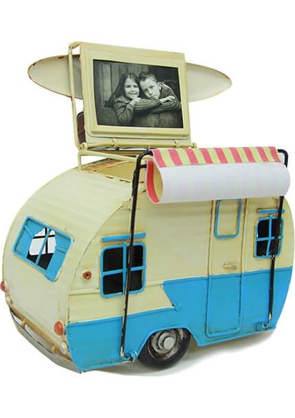 Dekoratif Metal Karavan Çerçeve Kalemlik ve Tenteli