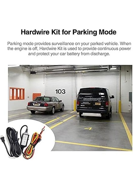 Hk3-C Acc Hardwire Kit 13 Ayak Usb-C Hardwire Kit A139 Dash Cam Alçak Gerilim Koruyucu Için
