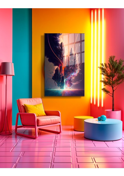 Space/uzay Yapay Zeka Özel Tasarım Cam Tablo Ofis, Mutfak Çocuk Odası, Salon 05