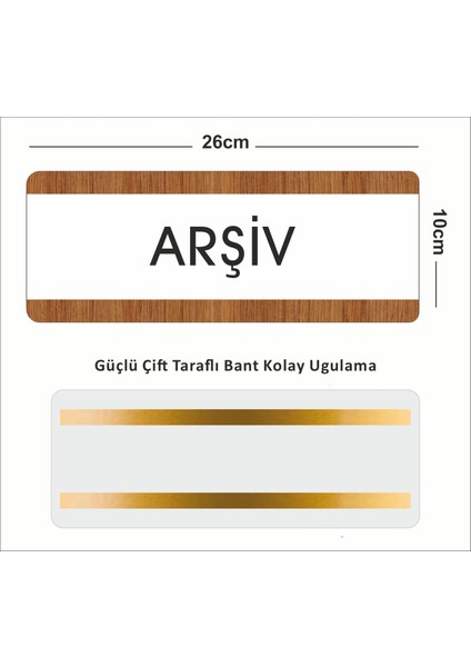 Arşiv 1 Ofis Departman Kapı İsimliği, Yönlendirme Levhası 26X10 cm Beyaz-Ceviz modelleri