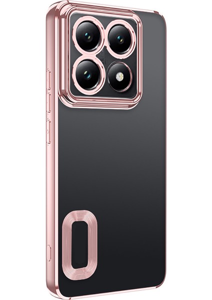 Xiaomi 14T Pro Kılıf Logo Yeri Açık Kamera Lens Korumalı Renkli Kenarlı Şeffaf Silikon