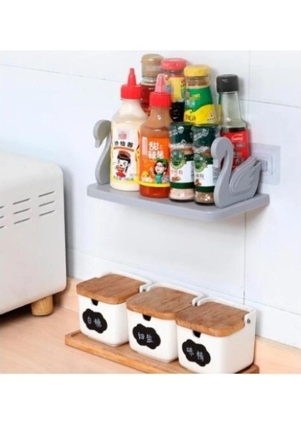 Kuğu Tasarımlı Kendinden Yapışkanlı Raf