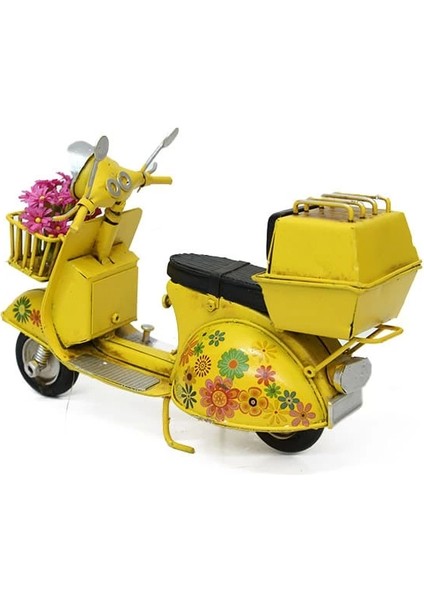 Dekoratif Metal Scooter Sepetli modelleri