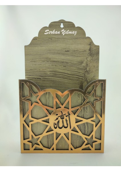 Kişiye Özel Dekoratif Gold Duvar Askılı Ahşap Kuran-I Kerim Kutusu Ramazan Bayramı Hediyesi Dini/islami Hediyelik