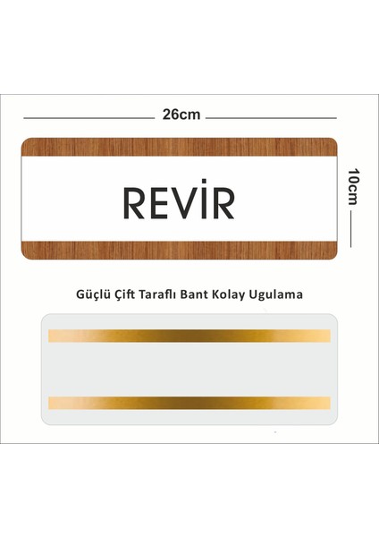 Revir Ofis Departman Kapı İsimliği, Yönlendirme Levhası 26X10 cm Beyaz-Ceviz modelleri