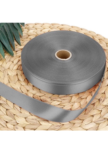 Gri 3,8 Cm Saten Kurdela 10 Metre 3 Adet