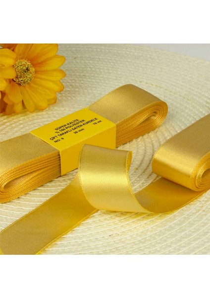 Altın Sarı 3,8 Cm Saten Kurdela 10 Metre 1 Adet