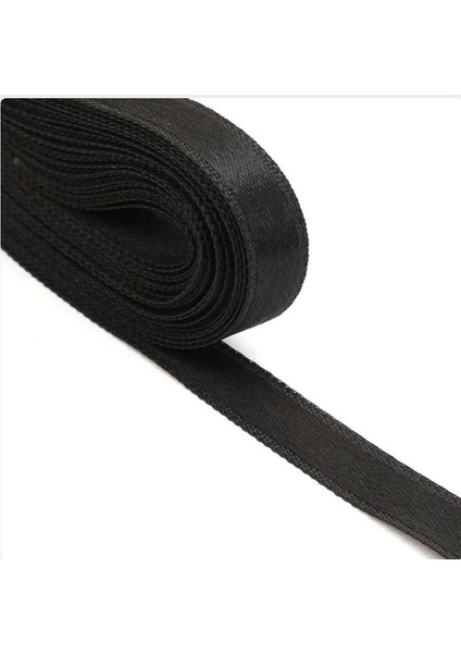 Siyah 3,8 Cm Saten Kurdela 10 Metre 3 Adet