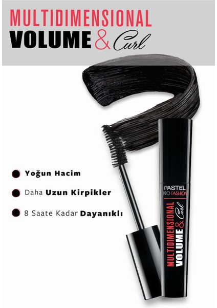 Volume & Curl Black Maskara + Kalıcı Mat Ruj 09 + 2 Oje 46 ve 28