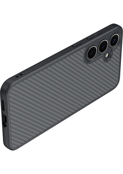 Galaxy S25 Plus Uyumlu Kılıf Magsafe Şarj Özellikli Karbon Fiber Tasarımlı Elnino Kapak-Siyah fiyatları