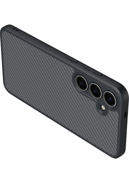 Galaxy S25 Plus Uyumlu Kılıf Magsafe Şarj Özellikli Karbon Fiber Tasarımlı Elnino Kapak-Siyah modelleri