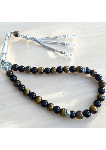 Bileklik - Doğal Taş Tesbih - Doğal Taş Anahtarlık - Zaza Tesbih - Oniks Kaplan Gözü Taşı Seti fiyatları