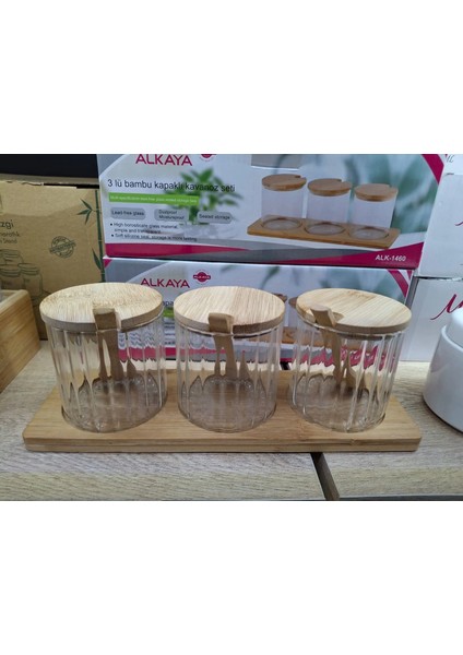 3 Lü Bambu Kapaklı Baharatlık fiyatları