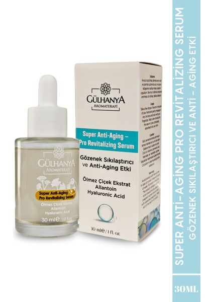 Super Anti-Aging Pro Revitalizing Serum (Anti-Aging Etki) Ölmez Çiçek + Hyaluronic Acid + Allantoin