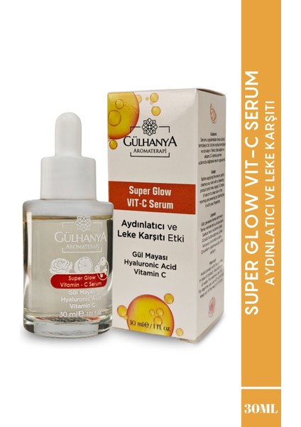 Super Glow Vıt-C Serum (Aydınlatıcı ve Leke Önleyici) Gül Mayası + Vitamin C