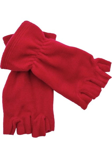 Unisex Kışlık Kırmızı Parmaksız Kesik Yarım Parmak Termal Polar Eldiven Glove