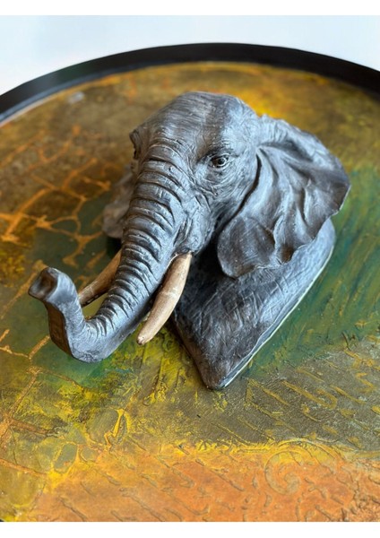 3D Epoksi Fil Figürlü El Yapımı Dekoratif Duvar Panosu