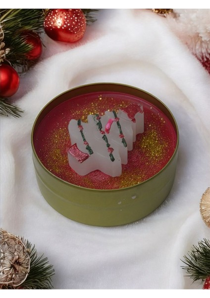 Işıltılı Çam Ağacı Şeklinde Yılbaşı Temalı Dekoratif Parlak Kokulu Mum fırsatları