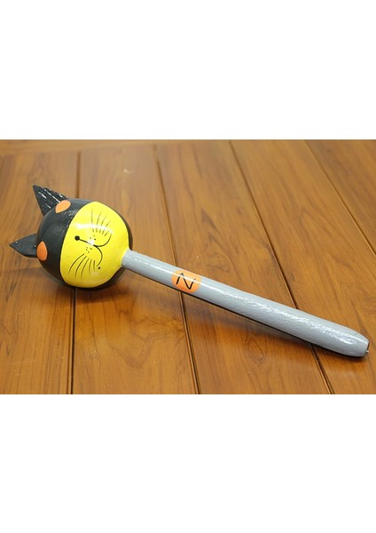 Ahşap Kedili Batman Marakas Tekli Polos:25 - MCT5574-8275