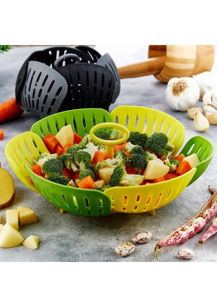 Plastik Katlanır Buharda Pişirme Aparatı Sağlıklı Haşlama Sepeti (4767) - MCT6147-6063