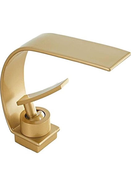 Şelale Banyo Bataryası Seramik Valf Tek Kollu Modern Stil Pirinç Mikser Musluk Gold Lavabo Bataryası