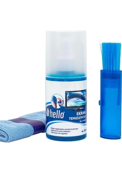 HL-14408 Sprey + Fiber Bez + Fırça 200ML LCD Ekran Temizleme Seti (4172)