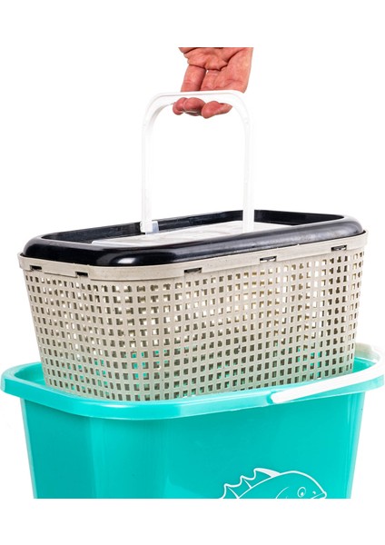 Süzgeçli Balıkçı Kovası 15 Lt - Fishack - Su Yeşili - 179