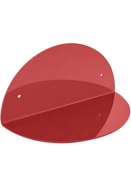Oval 2'li Duvar Raf (Transparan Bordo)