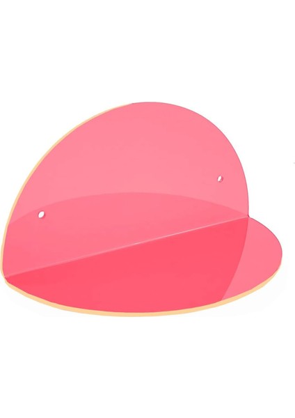 Oval 2'li Duvar Raf (Transparan Neon Pembe)
