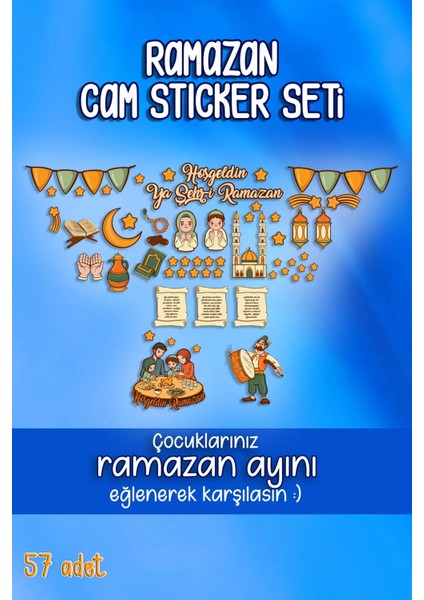 Ramazan Ayı Temalı Cam Duvar Dolap Süsleri Hoşgeldin Ramazan Sticker Seti modelleri