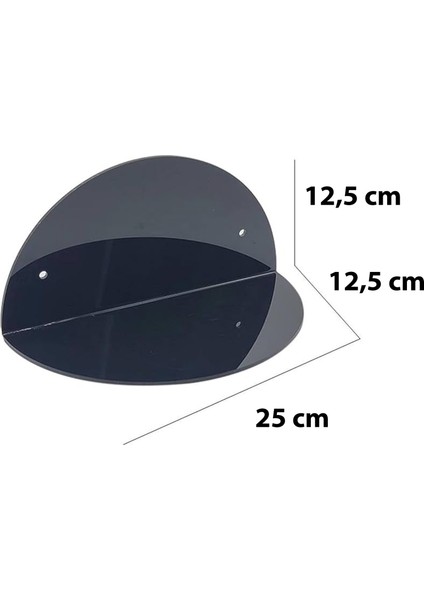 Oval 2'li Duvar Raf (Siyah)