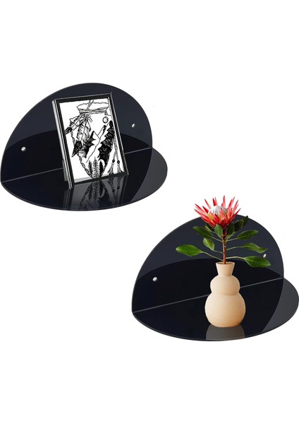 Oval 2'li Duvar Raf (Siyah) modelleri