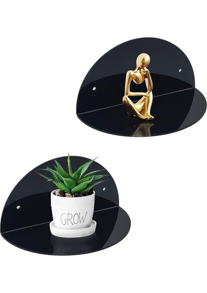 Oval 2'li Duvar Raf (Siyah) indirimleri