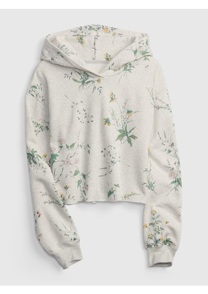 Genç Kız Pembe Crop Kapüşonlu Sweatshirt fırsatları