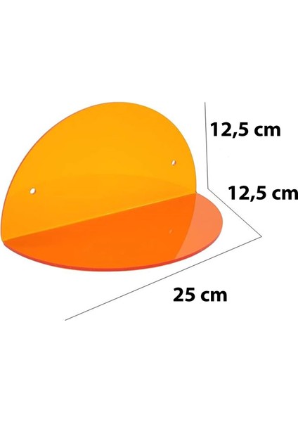 Oval 2'li Duvar Raf (Transparan Turuncu) fiyatları