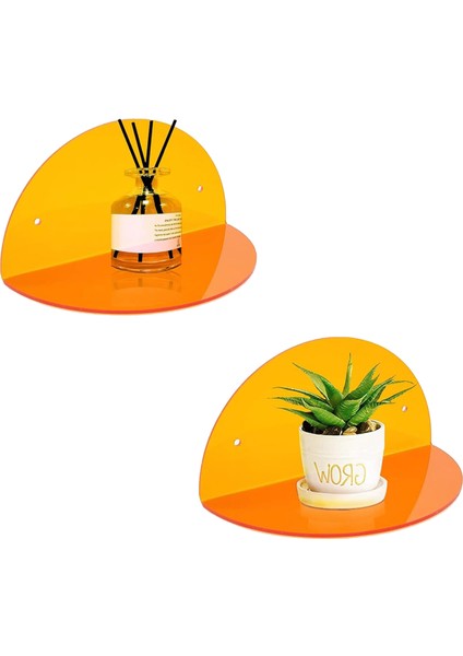 Oval 2'li Duvar Raf (Transparan Turuncu) modelleri