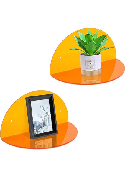 Oval 2'li Duvar Raf (Transparan Turuncu) indirimleri