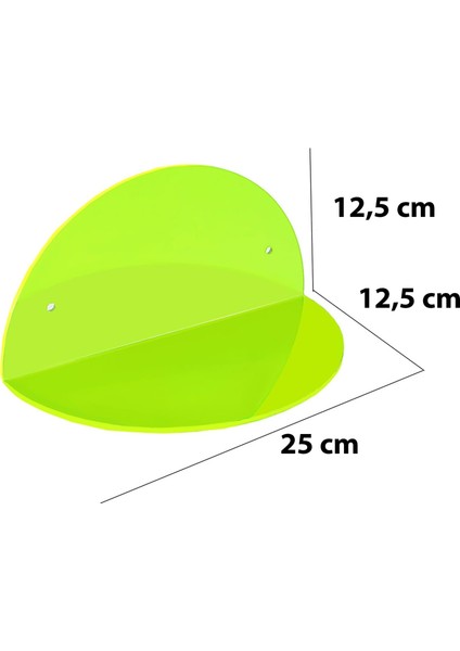 Oval 2'li Duvar Raf (Transparan Neon Yeşil)