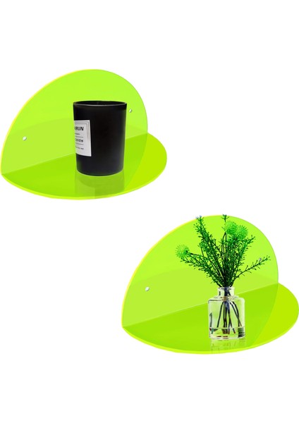 Oval 2'li Duvar Raf (Transparan Neon Yeşil)