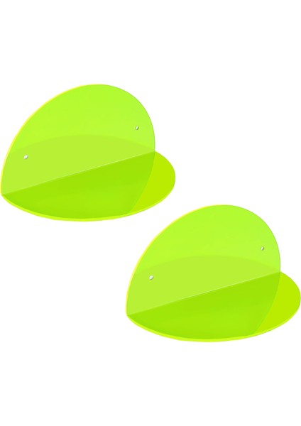 Oval 2'li Duvar Raf (Transparan Neon Yeşil)