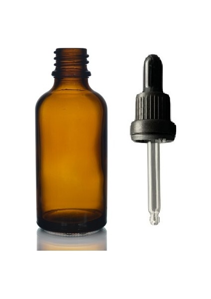 50 ml Kahverengi Cam Damlalıklı 24 Adet