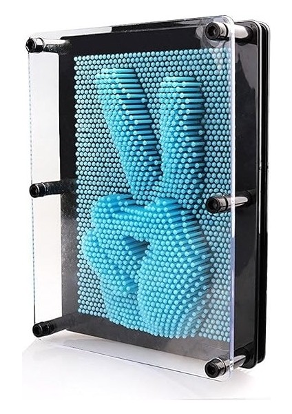 Küçük Boy 13X10 cm Açık Mavi Pin Art Blue 3D Dimensional Sculpture Açık Mavi Pinart 3D Çivi Sanatı fırsatları