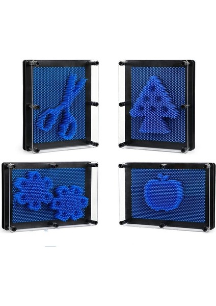 Küçük Boy 13X10 cm Koyu Mavi Pin Art Blue 3D Dimensional Sculpture Koyu Mavi Pinart 3D Çivi Sanatı modelleri