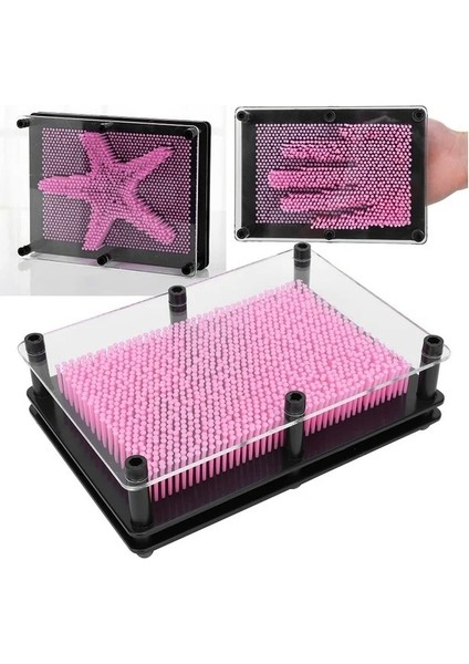 Küçük Boy 13X10 cm Pembe Pin Art Vıp Pink 3-Dimensional Pin Sculpture Pembe Pinart 3D Çivi Sanatı fiyatları