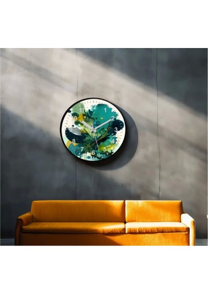 - Dekoratif 3D Baskı Geometrik Desen Yuvarlak Duvar Saati -55