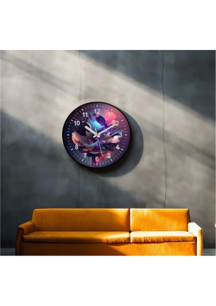 - Dekoratif 3D Baskı Geometrik Desen Yuvarlak Duvar Saati -126