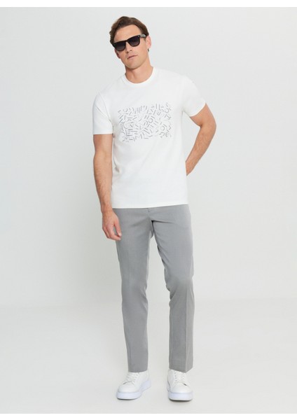 Bisiklet Yaka Baskılı Ekru Erkek T-Shirt ACE091252412_EKR fiyatları